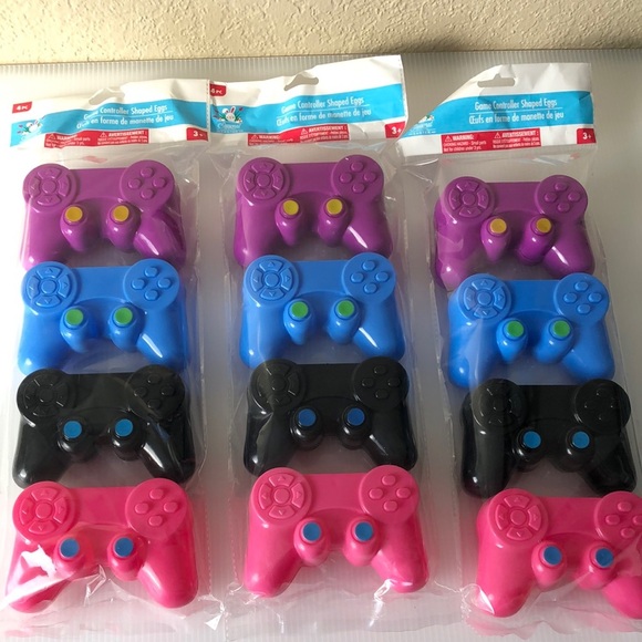 Colorful Game Controller Plastic Shaped Eggs 3 Pack Easter Basket Fillers - Picture 1 of 6